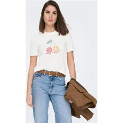 Camiseta de mujer 100% algodón de manga corta y cuello redondo
