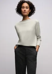 Pullover mit gerolltem Saum female Grau