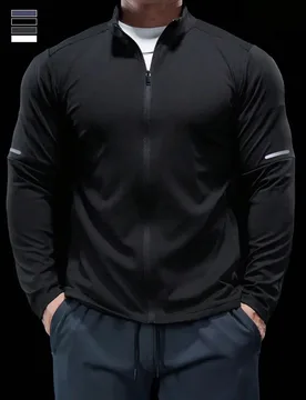Camiseta de manga larga ajustada con estampado para deportes al aire libre para hombre, chaqueta deportiva de cuello redondo ajustada para gimnasio S - Shein - FashionsVida