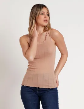 Camiseta interior de mujer sin mangas de punto de viscosa - Admas - FashionsVida