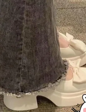 Nuevos zapatos gruesos de plataforma con tacón alto de estilo Mary Jane para la primavera de 2024 con un lazo elegante y un diseño francés 225 - Shein - FashionsVida