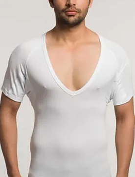 White Undershirts for Men to Control Armpit Sweat Proof Undershirts Sweatproof T Shirt Deep V Neck Mens Gift Sport Base Layer - Aliexpress - FashionsVida