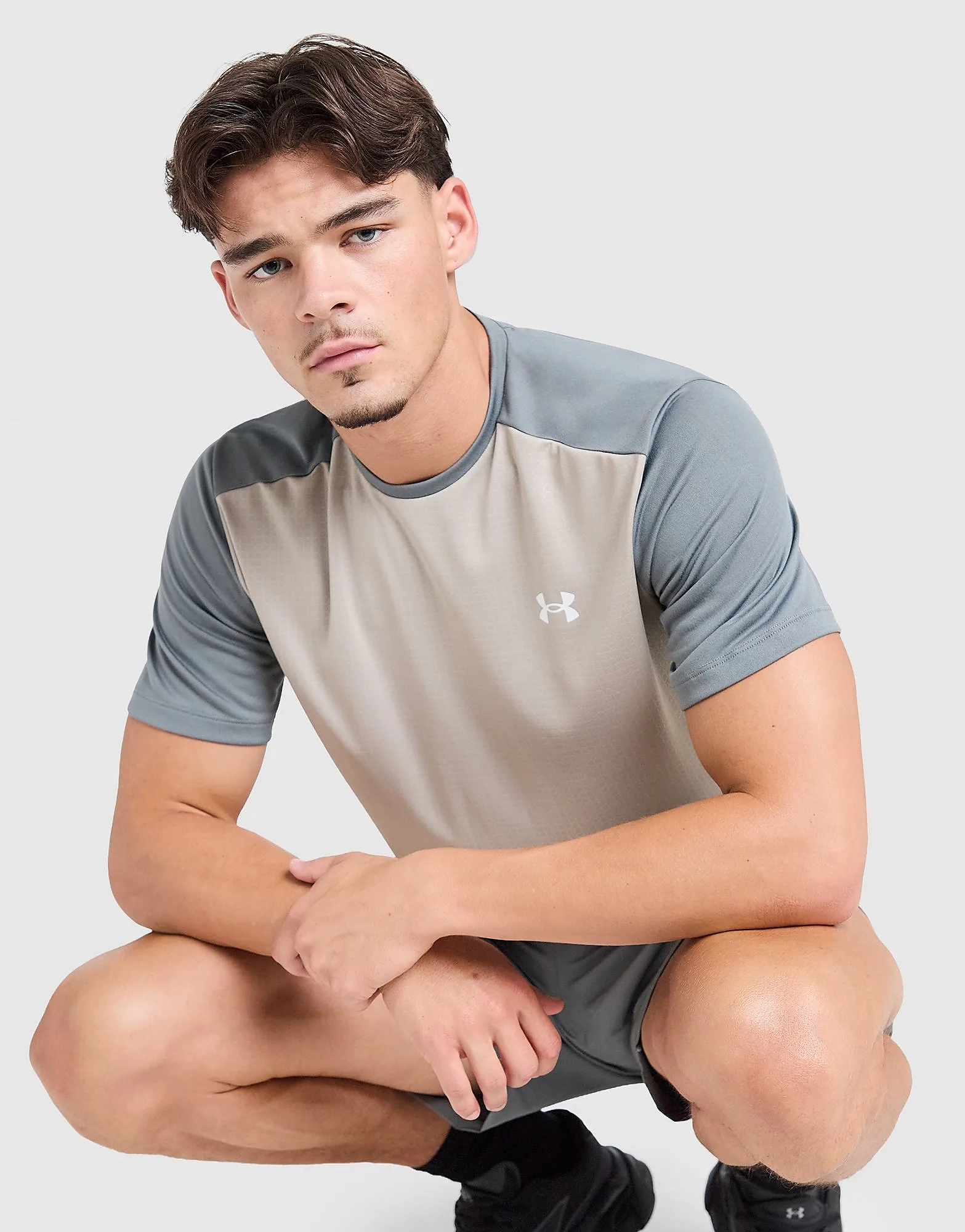 Tech Grid T-Shirt - Herren, Beige - male - Size: M - Under armour - FashionsVida