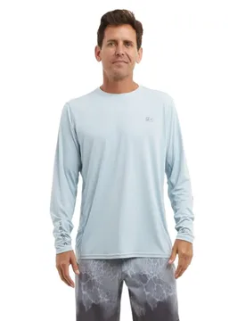 Vaportek Solid Uv Long Sleeve T-shirt Light Blue M Men - PELAGIC - FashionsVida