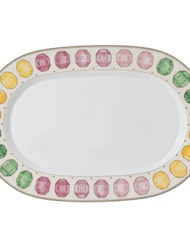 Piatto Idyllia, Porcellana, Motivo con stampa in cristallo, gemma, Grande, Multicolore OS - Swarovski - FashionsVida