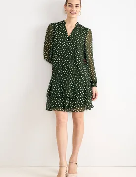 Women's Alma Printed Swing Dress in Dark Olive Size: 14 - Dark Olive - Size: 14 - Phase Eight - FashionsVida