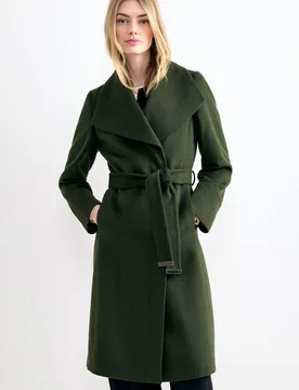 Women's Nicci Longline Wool Wrap Coat in Bottle Green Size: 18 - Bottle Green - Size: 18 - Phase Eight - FashionsVida