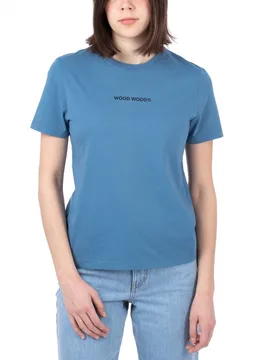 Aria Logo T-Shirt Blue XS Damen - Wood Wood - FashionsVida