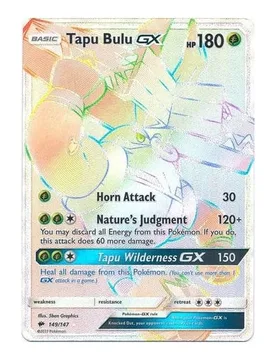 Pokemon SM Burning Shadows 149/147 Tapu Bulu GX (Rainbow Rare) - Pokémon - FashionsVida