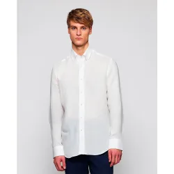 Camisa de hombre casual manga larga de lino Tallas Grandes