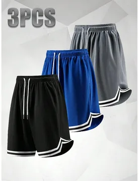 Piezas pantalones cortos de baloncesto de malla deportiva casual para hombre, de secado rápido, elásticos, de moda, para exteriores, unisex, de larg - Shein - FashionsVida