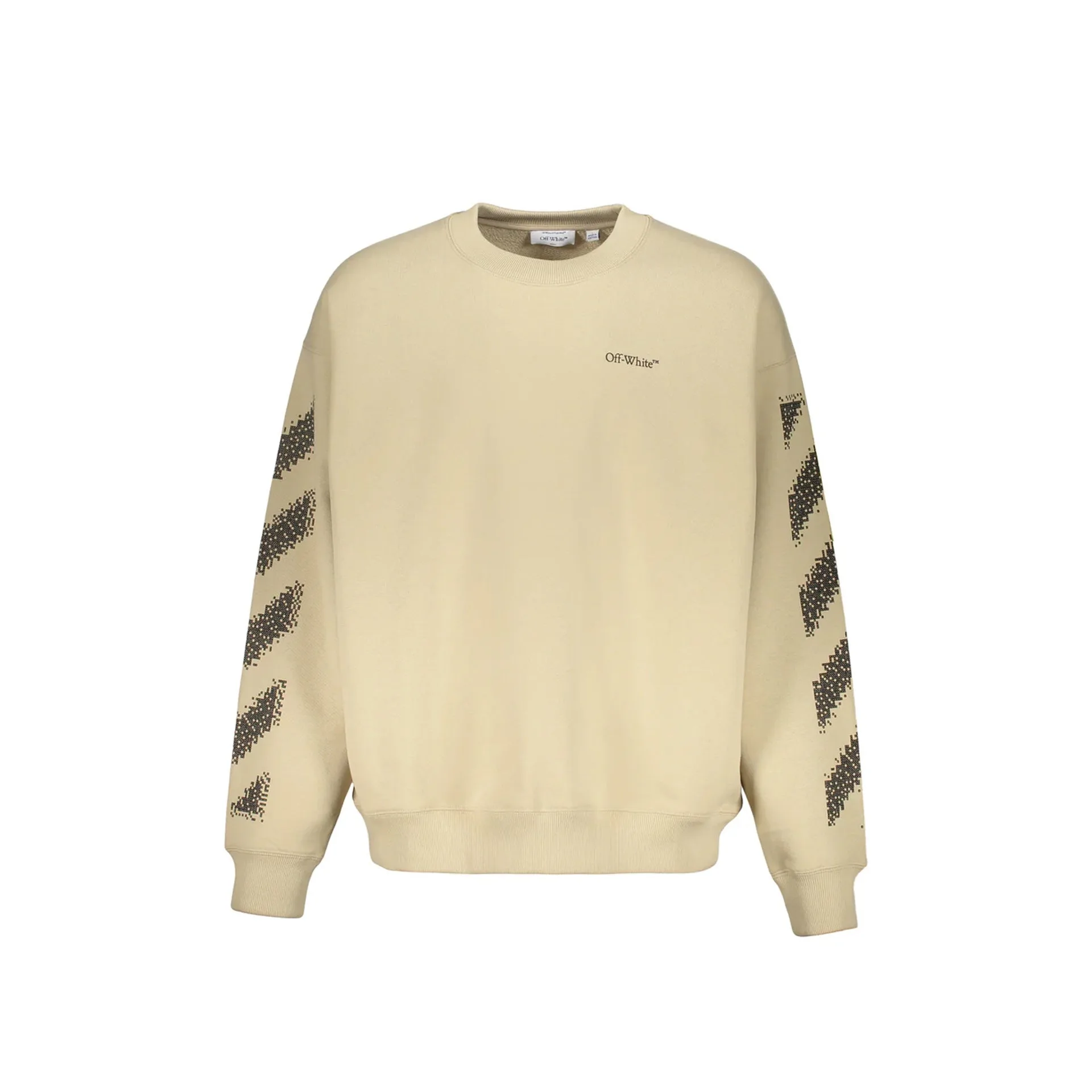 Mens Logo Sweatshirt - Beige - Size Medium - OFF-WHITE - FashionsVida