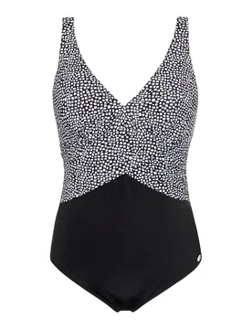 Badeanzug schwarz weiss 40D Damen - Fashy - FashionsVida