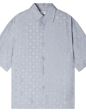 Camisa de vestir de hombre fluida jacquard Square Cross - sandro - FashionsVida
