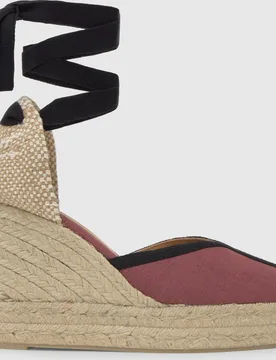 Alpargatas con cintas de mujer Carmen con pala en v - Castañer - FashionsVida