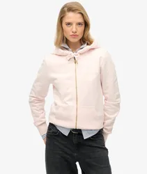 Superdry Damen Essential Kapuzenjacke mit Logo Pink - Größe: 46