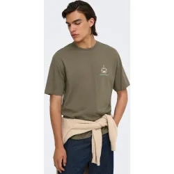 Only & Sons - Camiseta de hombre de manga corta y print trasero