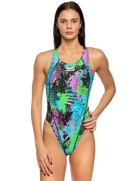 Mw Revolt Raciong Open Back Competition Swimsuit Azure S5 2XS Women - Mad Wave - FashionsVida
