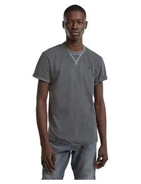 T-shirt à Manches Courtes Nifous R T Dark Black Garment Dyed XL - G-Star - FashionsVida