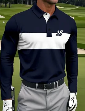 Men's Geometic Line Polo Long Sleeve Polo Shirts Collared Shirts Sportswear Athleisure Daily Wear 3D Print Spring Fall Men's top - Aliexpress - FashionsVida
