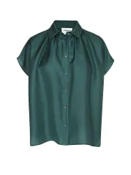 Blusa de seda verde oscuro 38