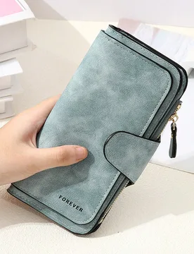 Nueva cartera de moda mujer de estilo coreano con broche a presión, de gran capacidad, multifuncional, con portamonedas y portarretratos - Shein - FashionsVida