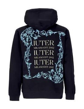Felpa Cappuccio Uomo Type Hoodie Black - IUTER - FashionsVida