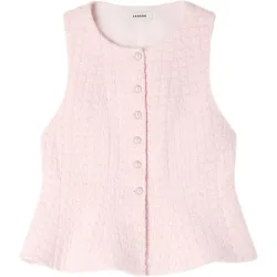 Chaleco de sastre de mujer de tweed con lentejuelas