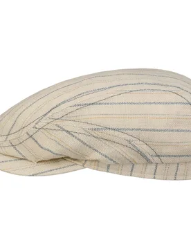 Ledford Driver Linen Flat Cap by - cream white - Size: 56 cm - Stetson - FashionsVida