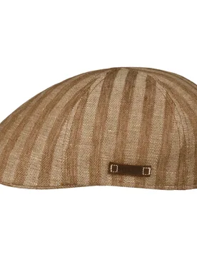 Texas Coffee Dyed Barista Flat Cap by - brown-beige - Size: M (56-57 cm) - Stetson - FashionsVida