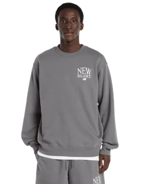 Fleece Herren Sweatshirts - Grau - Größe XS - Baumwoll-Jersey Grey XS - New Balance - FashionsVida