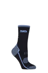 Women's 1 Pair with BlueGuard Everdale Cotton Hiking Socks Navy / Blue 4-8 - Blue - Size: Small