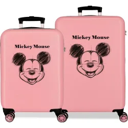 Juego de maletas (cabina y mediana) Mickey Sketch rígidas con capacidad de 90L