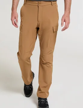 Beacon Men's Fleece Lined Softshell Trousers - Orange - Orange - Size: W40 - Mountain Warehouse - FashionsVida