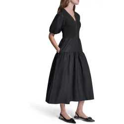 Vestido midi de manga francesa