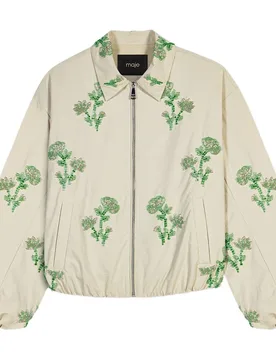 Cazadora Bomber de mujer holgada bordada con perlas - Maje - FashionsVida