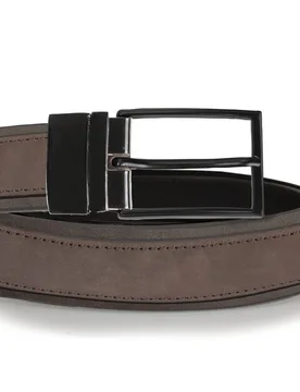 Ceinture Bicolore Noir/Marron en cuir noir/marron 95cm - Isotoner - FashionsVida