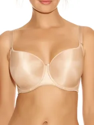 Womens Smoothing Moulded T-Shirt Bra - Beige Cotton - Size 32h