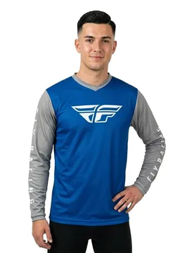 Maglia Da Enduro A Maniche Lunghe F-16 Blue / Grey - fly - FashionsVida