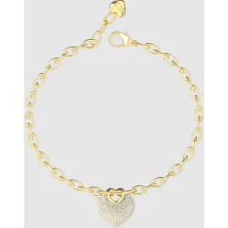 Pulsera de eslabones crazy in love de acero dorada