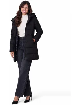 Plumifero largo acolchado con pecherin desmontable de mujer - Buccino - FashionsVida
