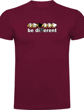 Be Different Fish Short Sleeve T-shirt Dark Red S Men - Kruskis - FashionsVida
