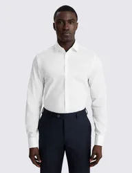 Slim Fit Cotton Rich Stretch Shirt White male