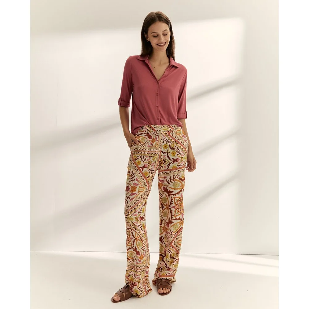 Camisa de mujer liso manga corta - Paz Torras - FashionsVida