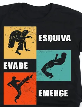 Men's "Esquiva, Evade, Emerge" Capoeira-inspired by Brazilian martial arts, O-neck cotton T-shirt and dynamic Taekwondo pattern - Aliexpress - FashionsVida