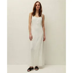 Vestido midi con costadillos y tirantes