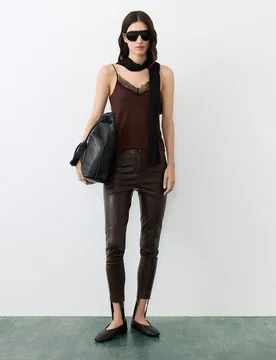 Pantalón fuseau de mujer efecto piel - Tintoretto - FashionsVida