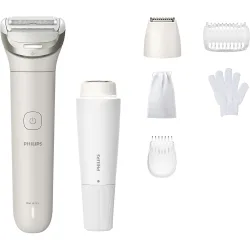 Rasuradora S8000, afeitadora corporal mujer, depiladora facial, uso en seco y mojado, 6 accesorios