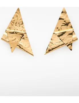 Pendientes triangulares grandes con pliegue - Adolfo Dominguez - FashionsVida