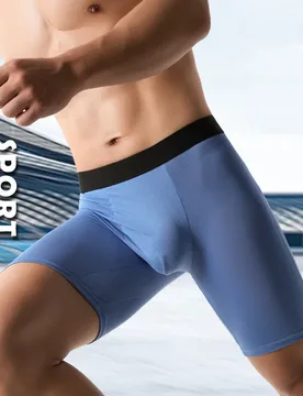 Men's Boxer Shorts Homme Ropa Ice Silk Mesh Underwear Man Underwear U Convex Pouch Middle Long Leg Underpant Cueca Calzoncillo - Aliexpress - FashionsVida